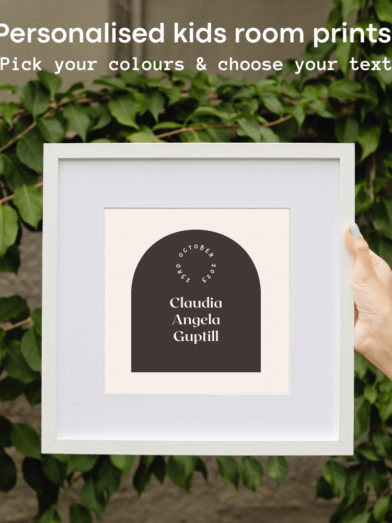 personalised baby prints posters