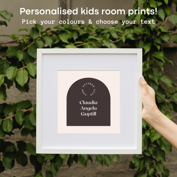 personalised baby prints posters