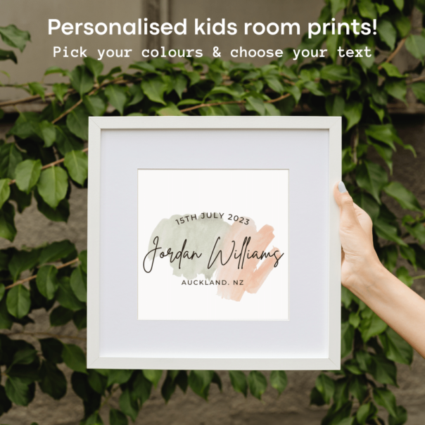 personalised baby prints posters