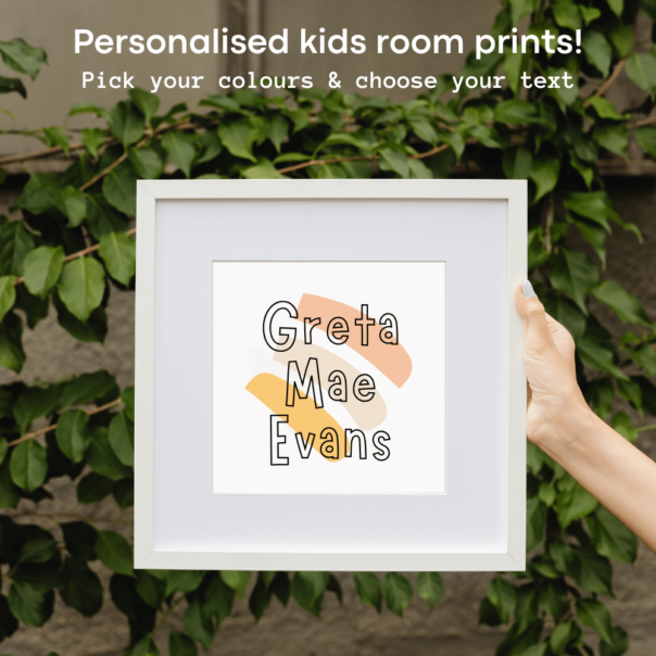 personalised baby prints posters