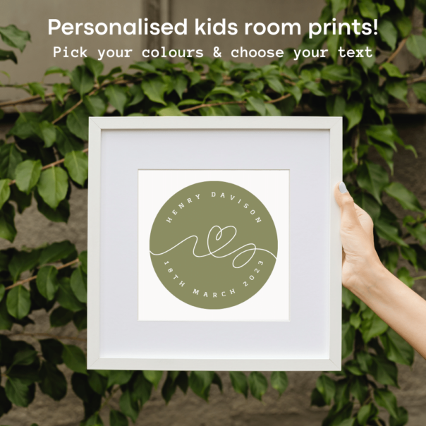 personalised baby prints for nursery