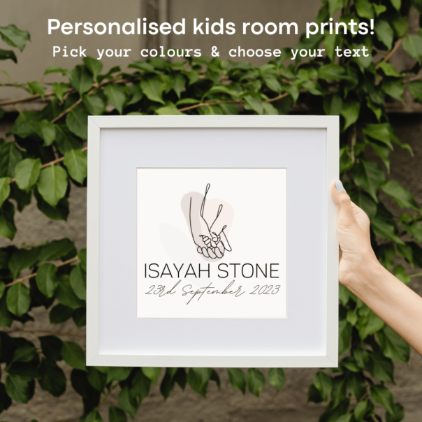 personalised baby prints for nursery