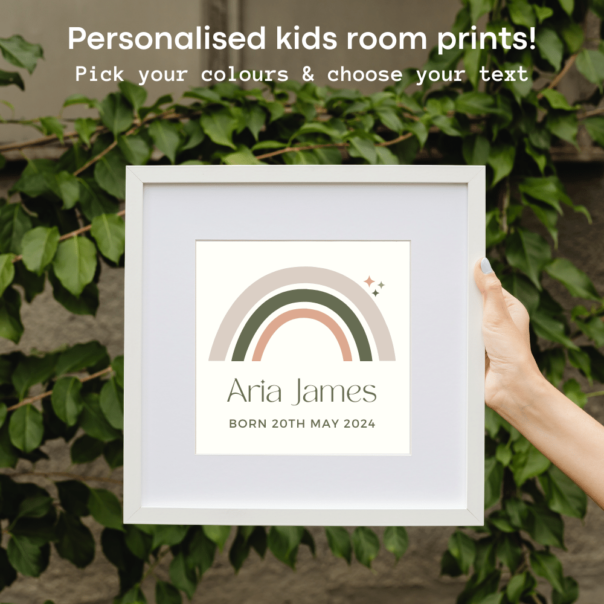 personalised baby room prints nz